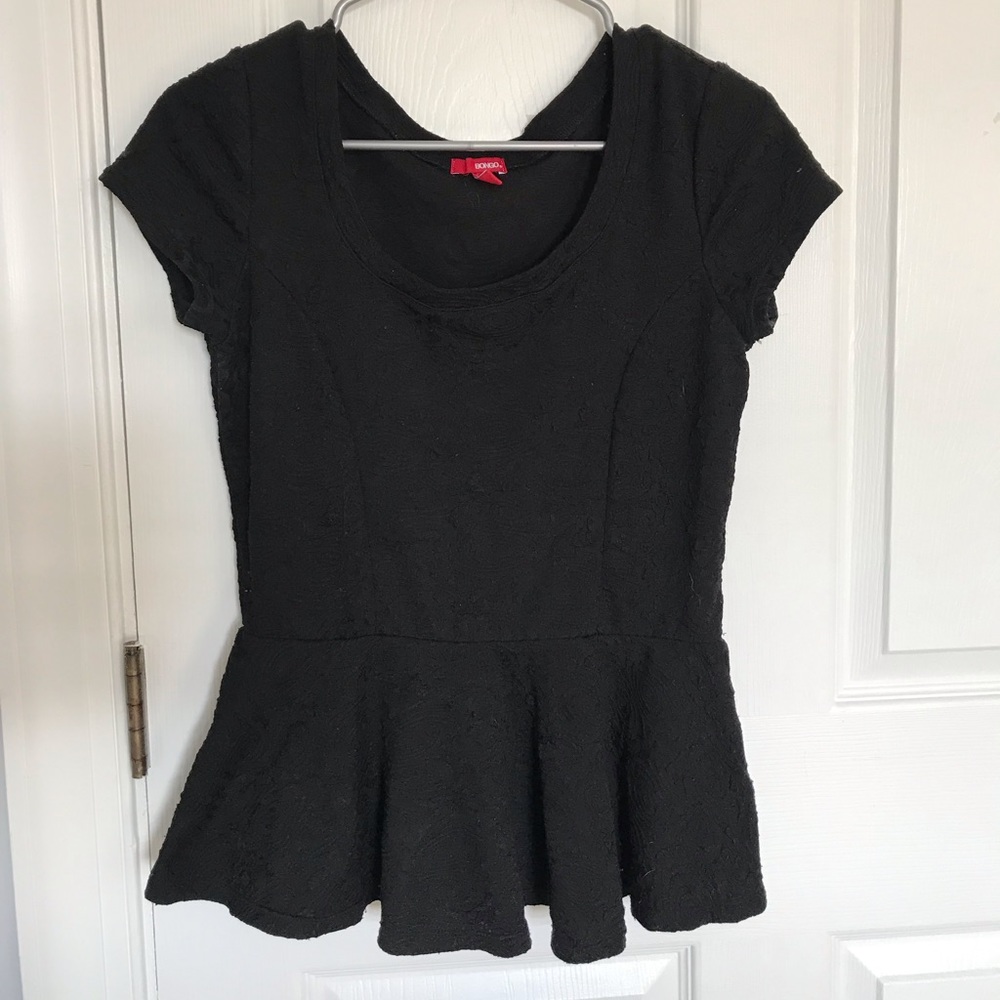 Black peplum top